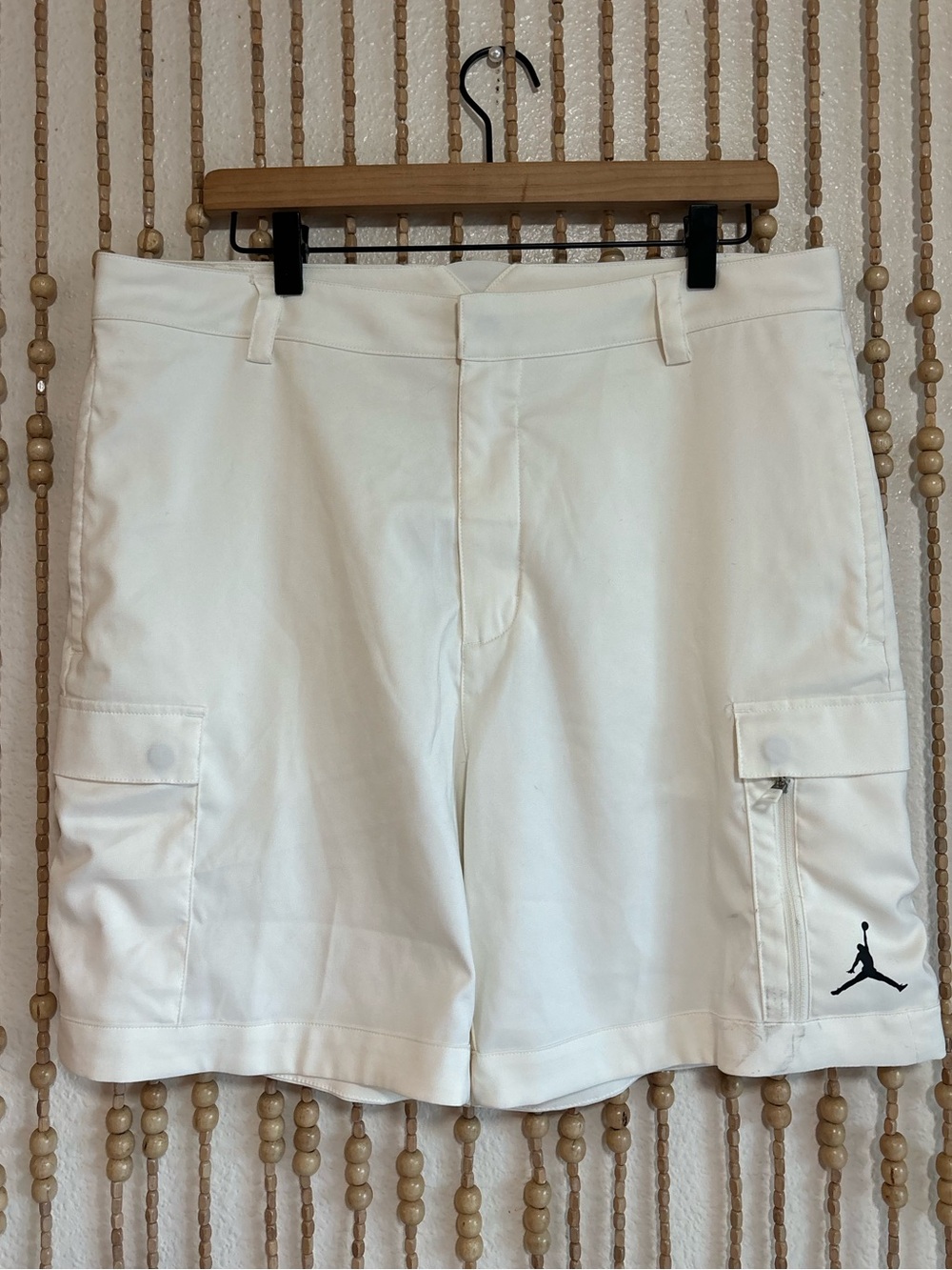 Jordan White Men's Cargo Shorts Black Jumpman Basketball Athletic Casual 33